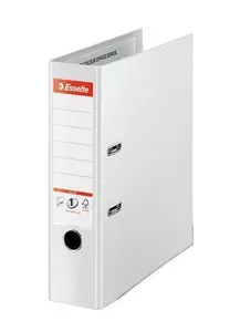 Zakladač pákový Standard Plus, ochranné spodné kovanie, Vivida biela, 80 mm, A4, PP, ESSELT
